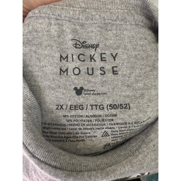 DISNEY MICKEY MOUSE GRAY T SHIRT PLUS SIZE 2X - Picture 3 of 3